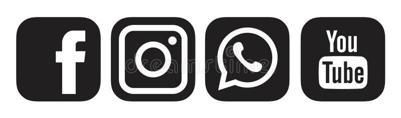 White Background Rounded Black White Facebook Instagram Twitter Whats App Logos Editorial Stock Photo Illustration Of Social Pngtwitter