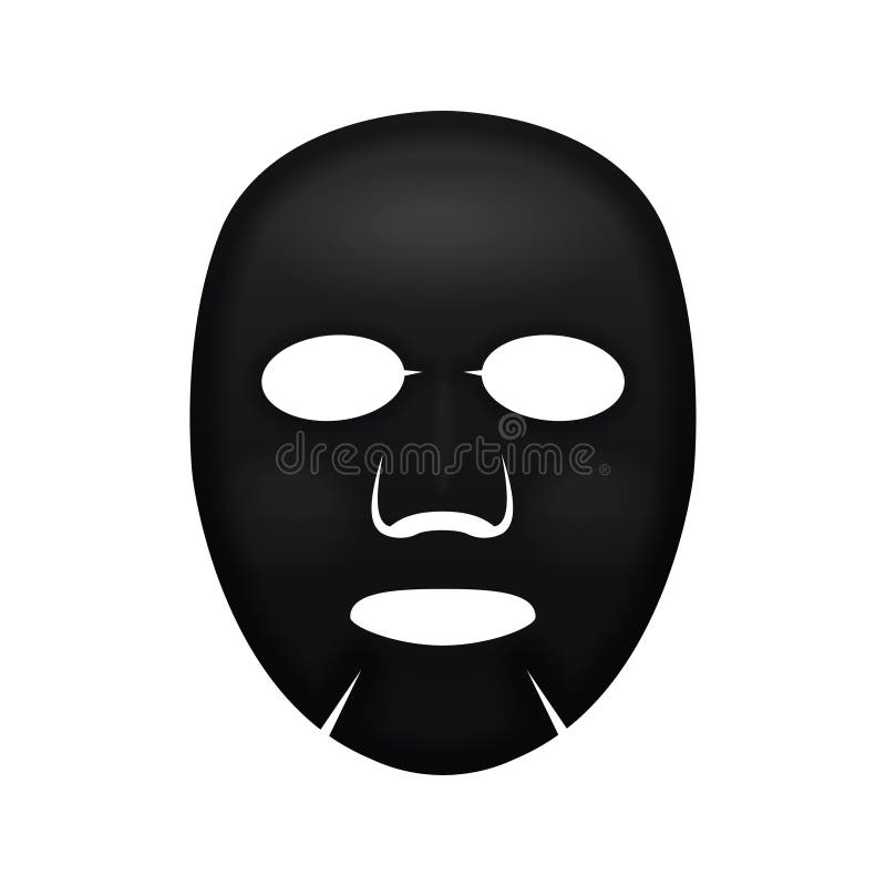 Black Facial Mask Cosmetics. Vector Package Design for Face Mask on