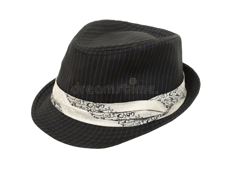Black Fedora Hat with White Band Stock Photo Image of fedora, black
