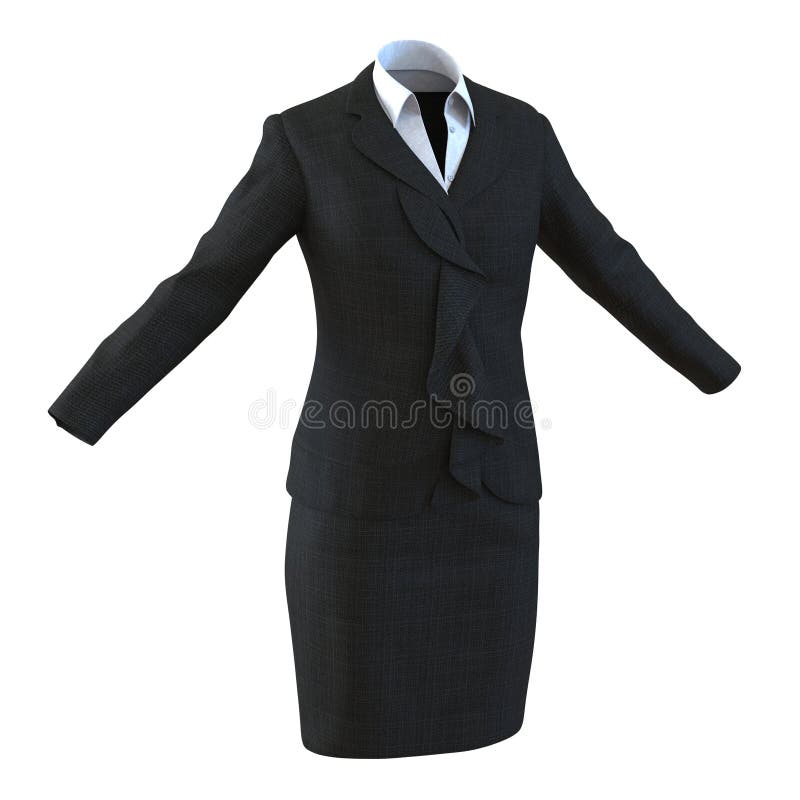 Black Female Formal Suit Isolated Over White. 3D Illustration Stock ...