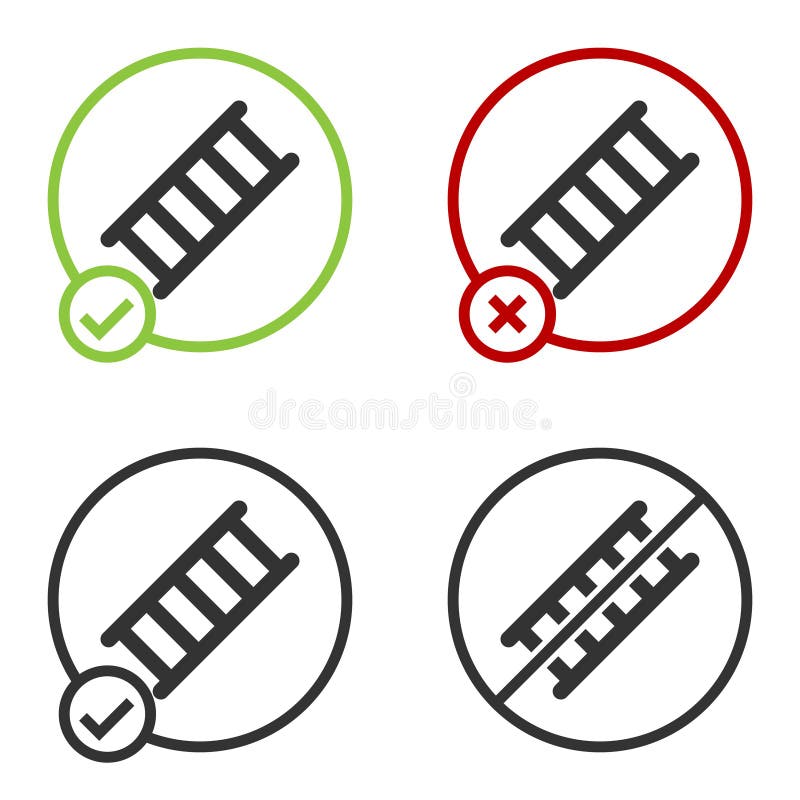 Black Fire escape icon isolated on white background. Pompier ladder. Fireman scaling ladder with a pole. Circle button vector illustration