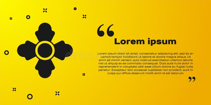 Black Firefighter icon isolated on yellow background. Vector vector illustration