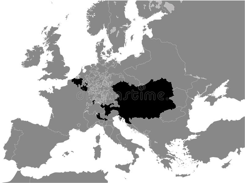 Map of Habsburg Monarchy 1789 Stock Vector Illustration of white