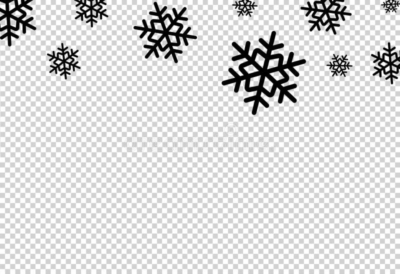 Snowflakes falling down on black background, heavy snow flakes
