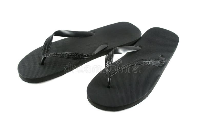 black fuzzy flip flops