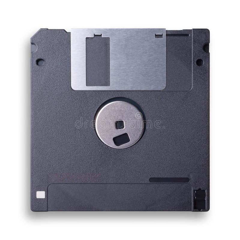Black floppy disk isolated on white