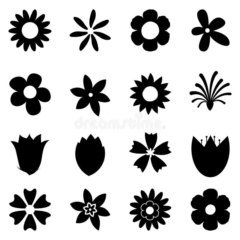 Black Flower collection. Spring art prints with botanical elements. Happy Easter. Folk style. Poster for spring holiday vector illustration
