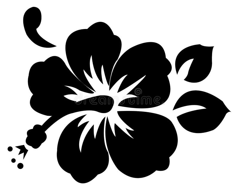 Red Flower and Black Leaves Stock Illustration - Illustration of detail ...