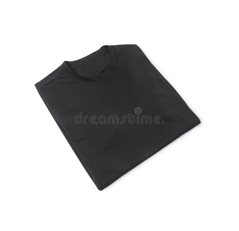 Black Sport T-shirt Front and Back Mockup Isolated on White Background ...