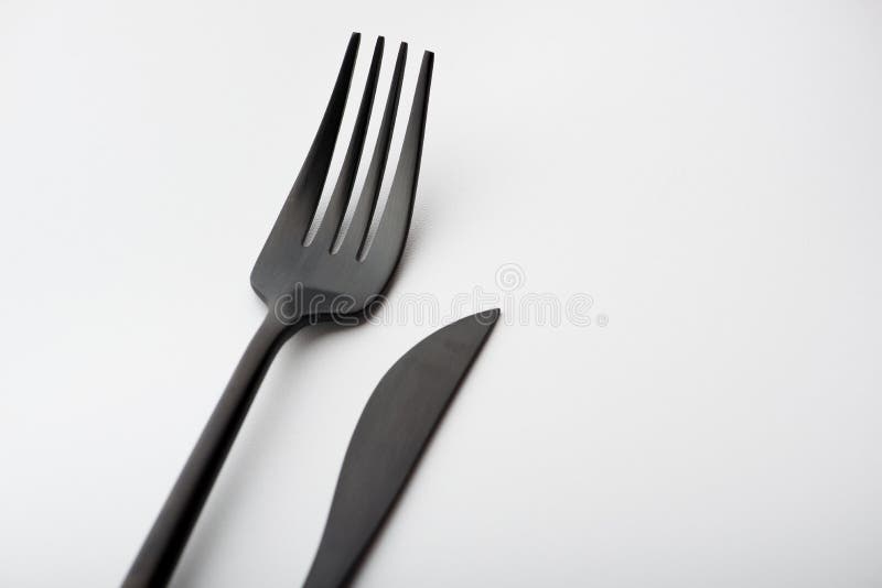 Black Fork and Knife Isolated Stock Photo Image of black, sign 98029058