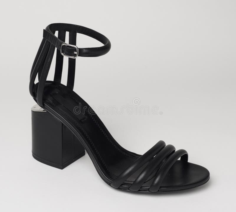 Black Formal Heels for Womenâ€™s with Multiple Straps and White ...