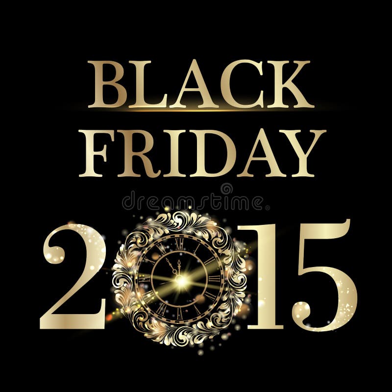 Black Friday Alarm Clock Icon, Vector Illustration Stock Vector