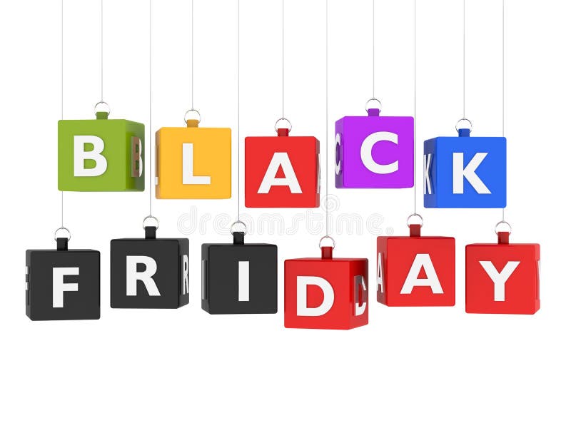 Black friday con colored cubes