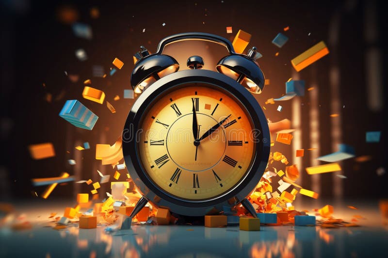 Black Friday Concept Illustration with a Clock Stock Illustration
