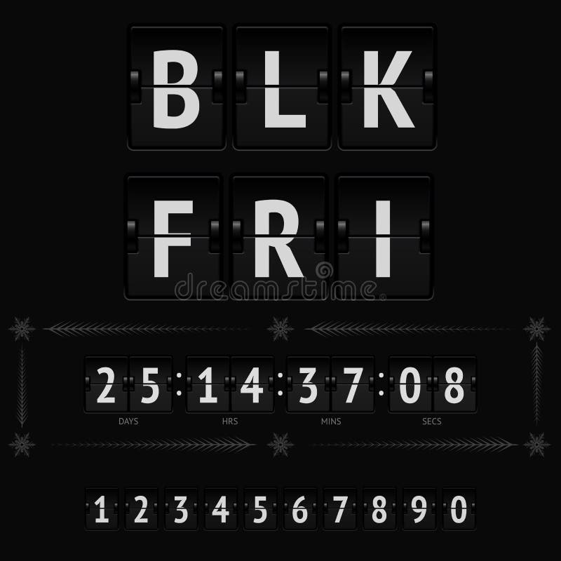 Black Friday Countdown Timer Stock Vector Illustration of number