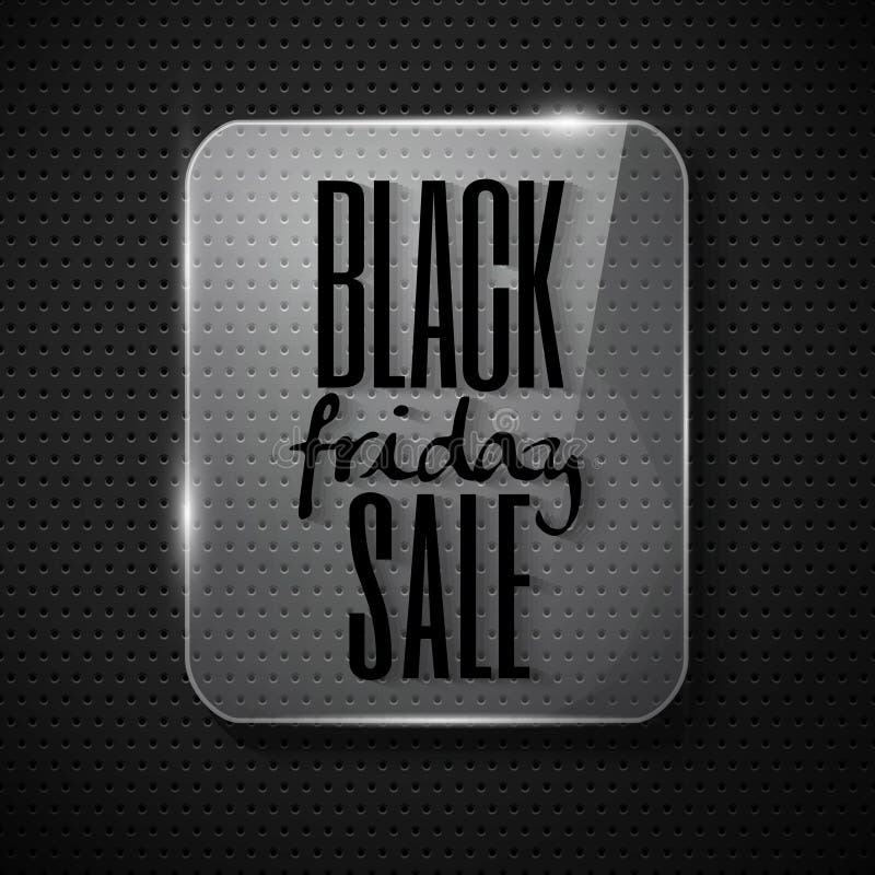 Black friday design in glass frame on technological backg stock illustration Black friday design in glass frame on technological backg stock illustration