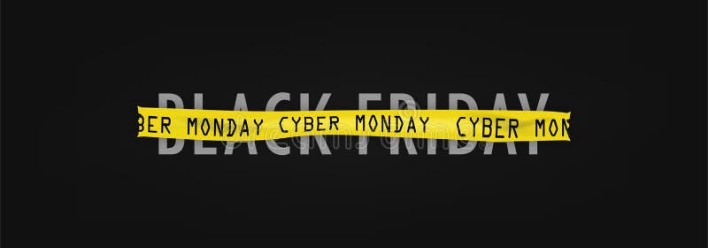 Black Friday do cyber segunda-feira, inscrição na fita ilustração stock Black Friday do cyber segunda-feira, inscrição na fita ilustração stock