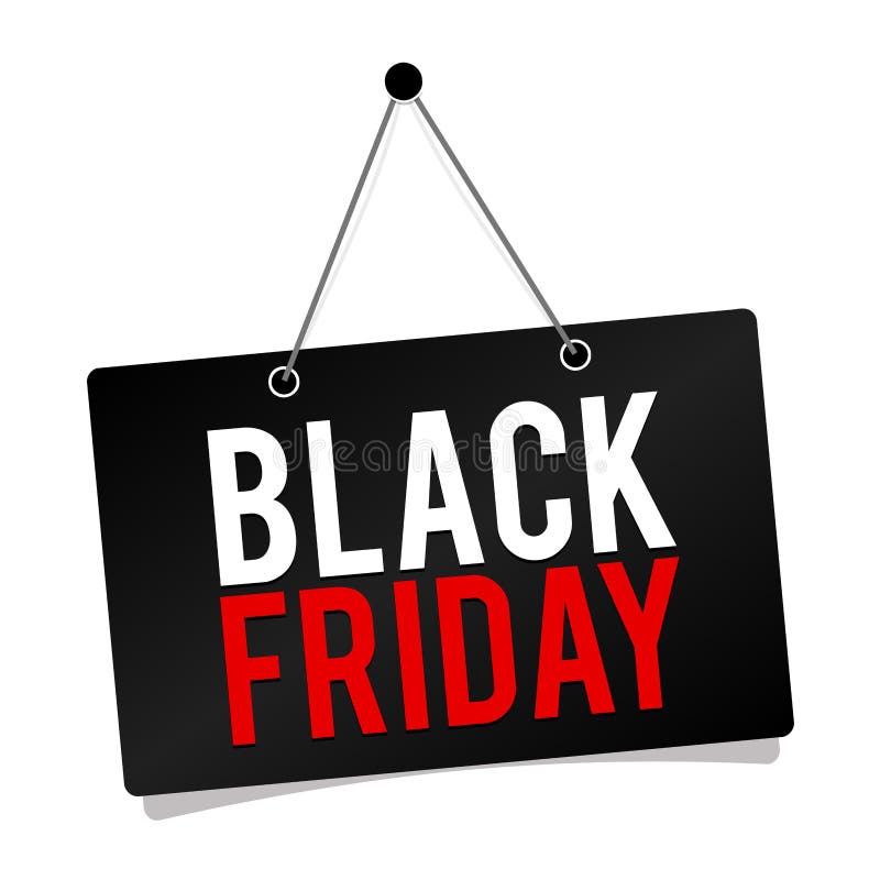 Black Friday Door Sign on White Background Stock Illustration