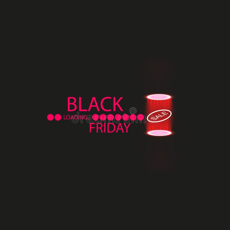 Black Friday with Loading Bar and Spotlight . Black Friday Sale Concept