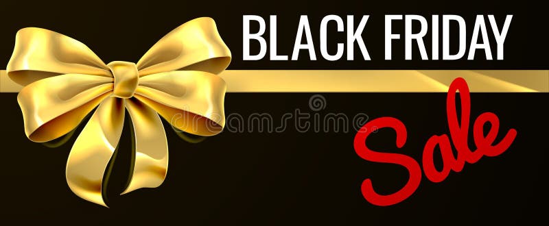 Black Friday-Ontwerp van het de Booglint van de Verkoop het Gouden Gift vector illustratie Black Friday-Ontwerp van het de Booglint van de Verkoop het Gouden Gift vector illustratie