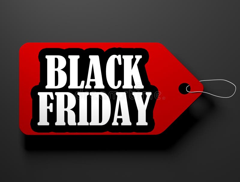 Black Friday Price Tag, Isolated On Black Stock Illustration