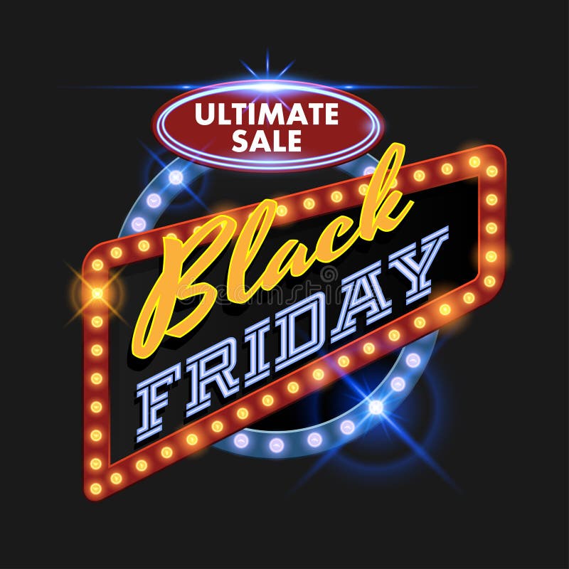Black Friday retro billboard stock illustration