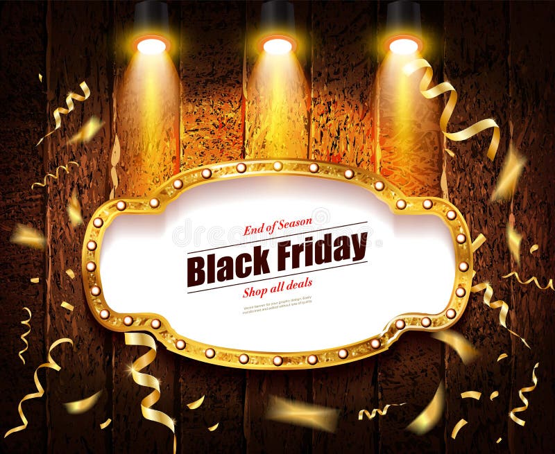 Black Friday Retro Light Frame Stock Illustration Illustration of