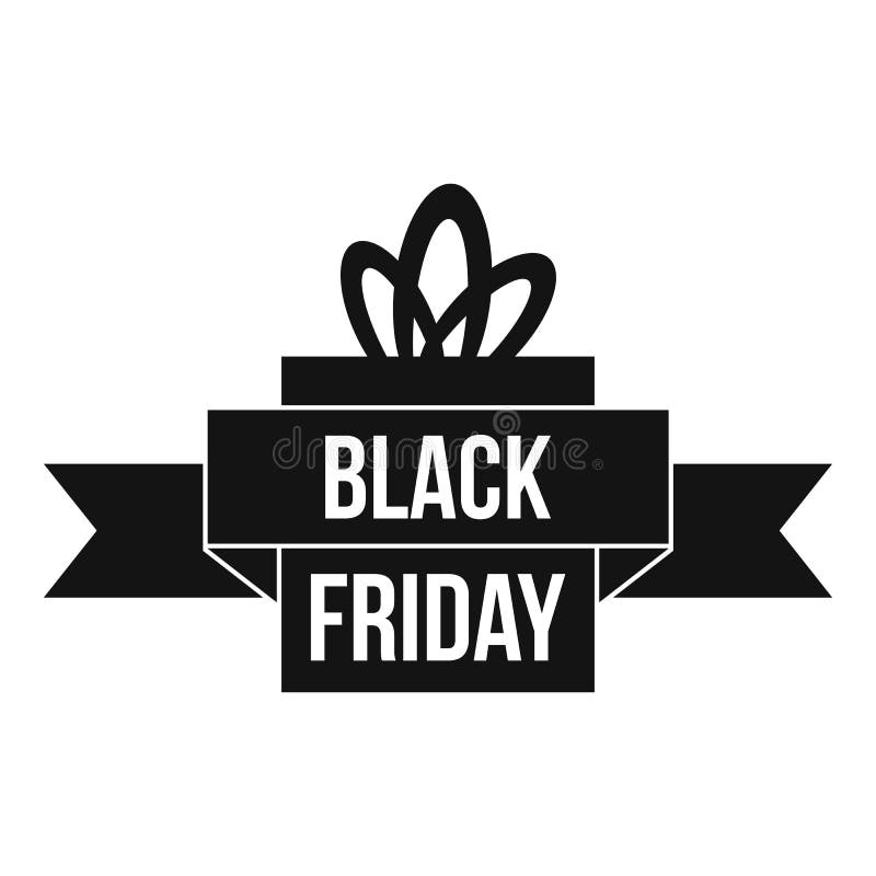 Black Friday Ribbon Icon, Simple Style Stock Vector - Illustration of