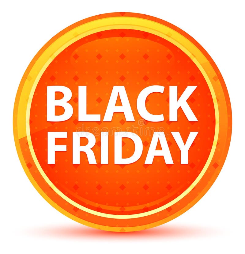 Black Friday Round Naturalny Pomarańczowy guzik ilustracja wektor Black Friday Round Naturalny Pomarańczowy guzik ilustracja wektor