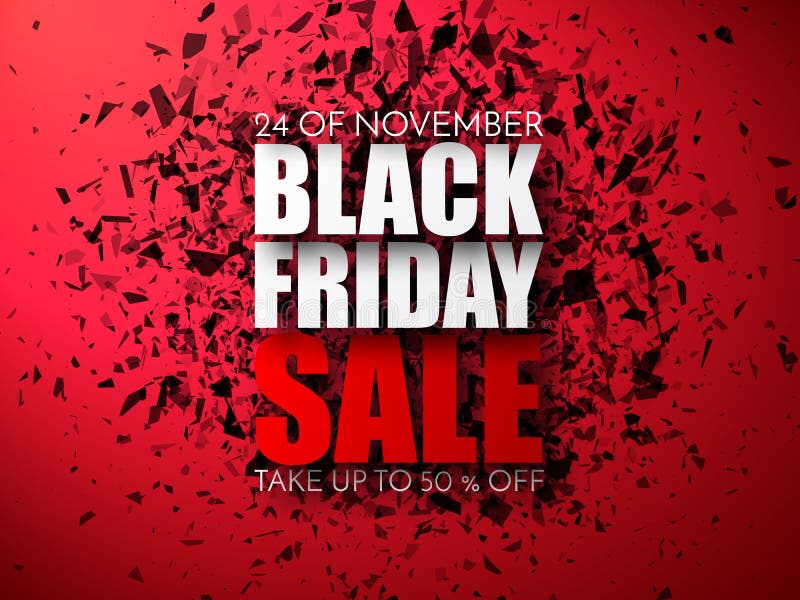 Black Friday Sale Abstract Background. Vector Banner with explosion effect. vector illustration