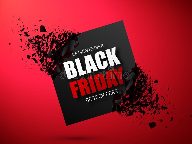 Black Friday Sale Abstract Background. Vector Banner with explosion effect. vector illustration