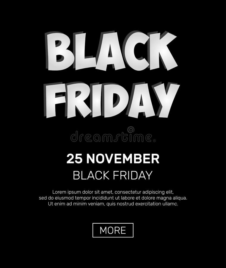 Black Friday Sale Banner Design Template. Vector Illustration Stock