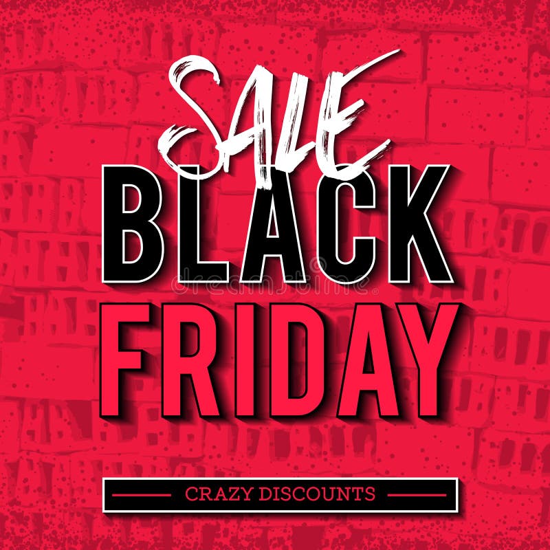 Black Friday Sale Banner on Yellow Background, Vector Stock Vector