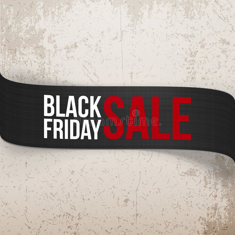 Black Friday Sale Bend Vector Ribbon Stock Vector Illustration of