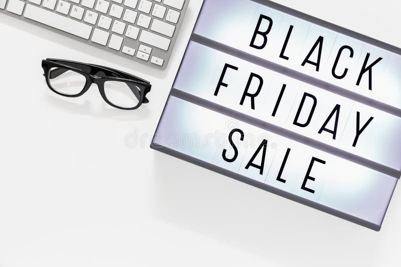 Black Friday Sale with Computer Keyboard Stock Image Image of table