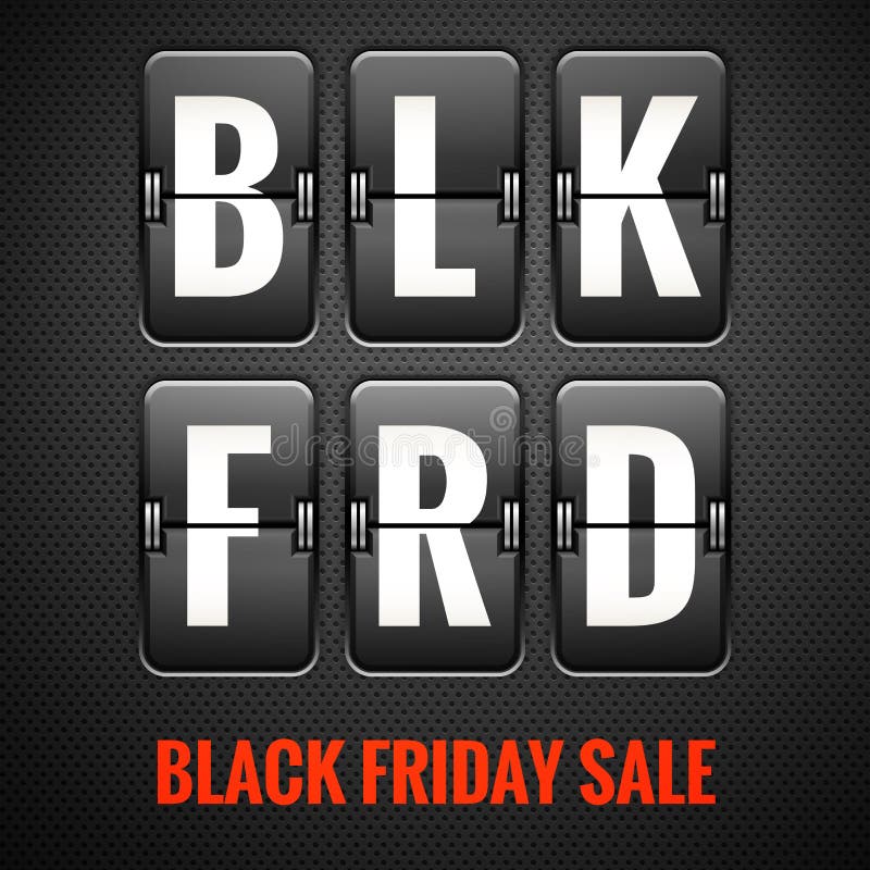 Black Friday Sale Analog Flip Clock Design Stock Illustrations 6