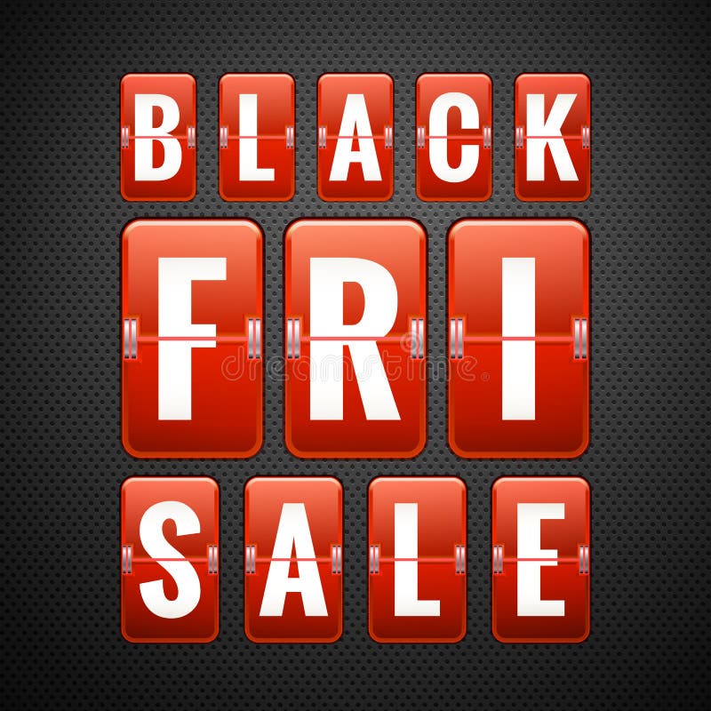 Black Friday Sale Analog Flip Clock Design Stock Illustrations 6