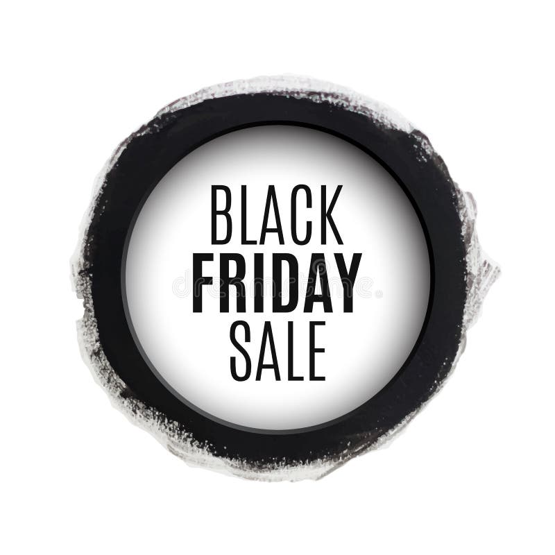 Black friday sale round watercolor banner