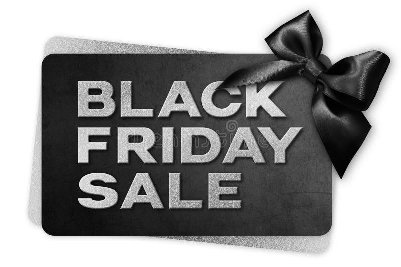 Black Friday Sale Silver Text Write on Black Gift Card with Black