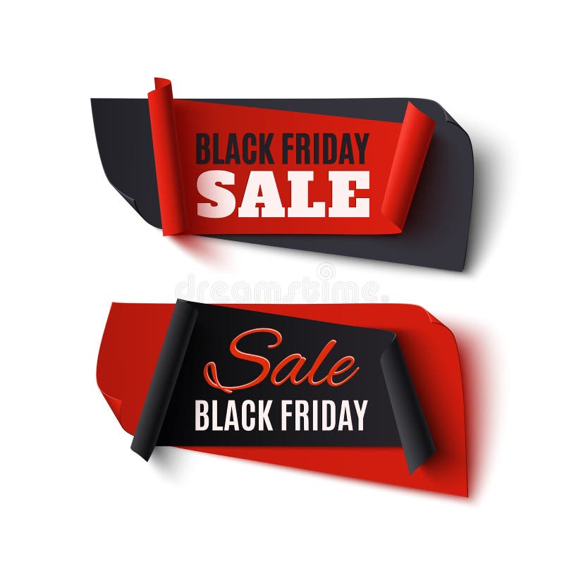 Black Friday Sale, two abstract banners on white. royalty free illustration