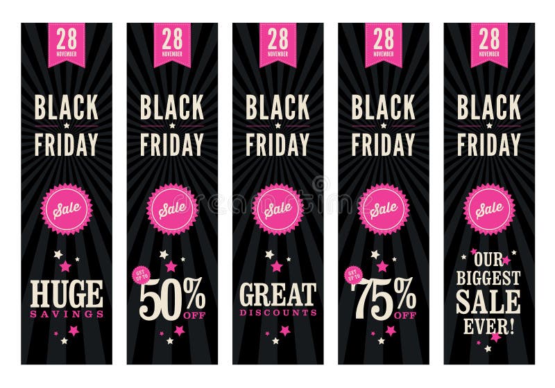 Black Friday Sale Web Banners stock illustration
