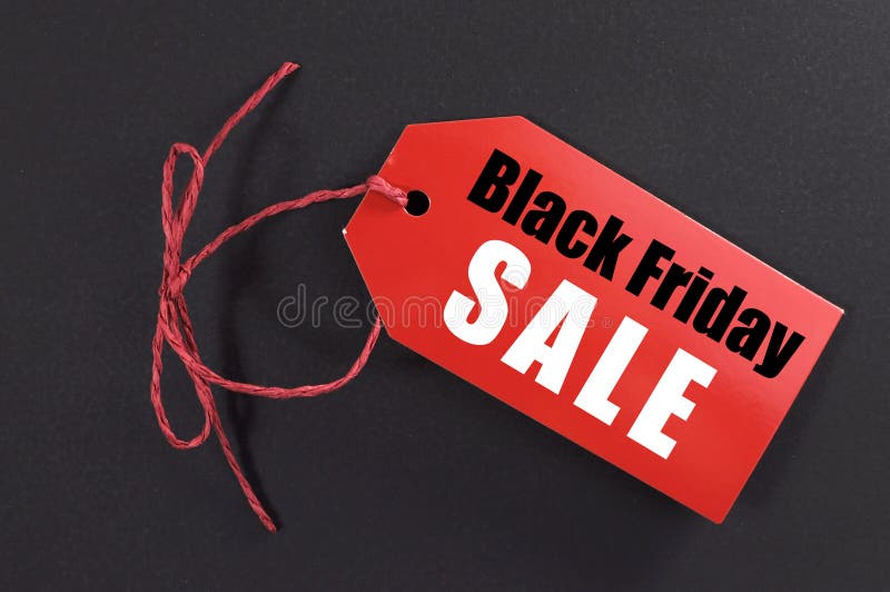 Black Friday shopping sale concept with red ticket Sale tag