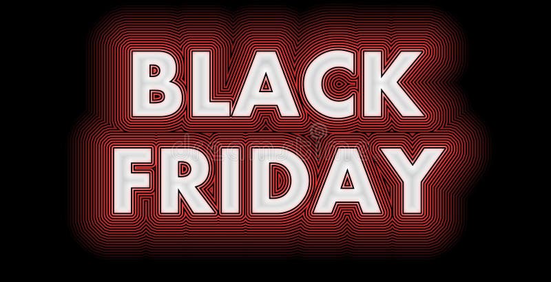 Black Friday sign in white glossy stock illustration