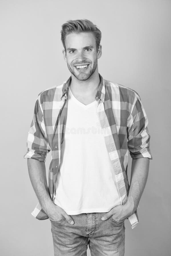 Black friday total sale. Feeling comfortable. Fashion store. Menswear and fashionable clothing. Man handsome casual royalty free stock photography Black friday total sale. Feeling comfortable. Fashion store. Menswear and fashionable clothing. Man handsome casual royalty free stock photography