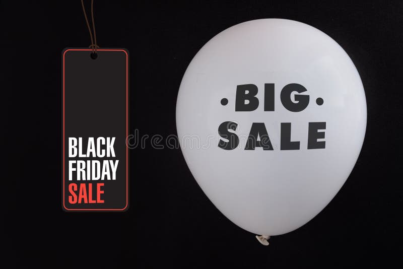 Black Friday-Verkaufsweiß Ballons lizenzfreie stockbilder