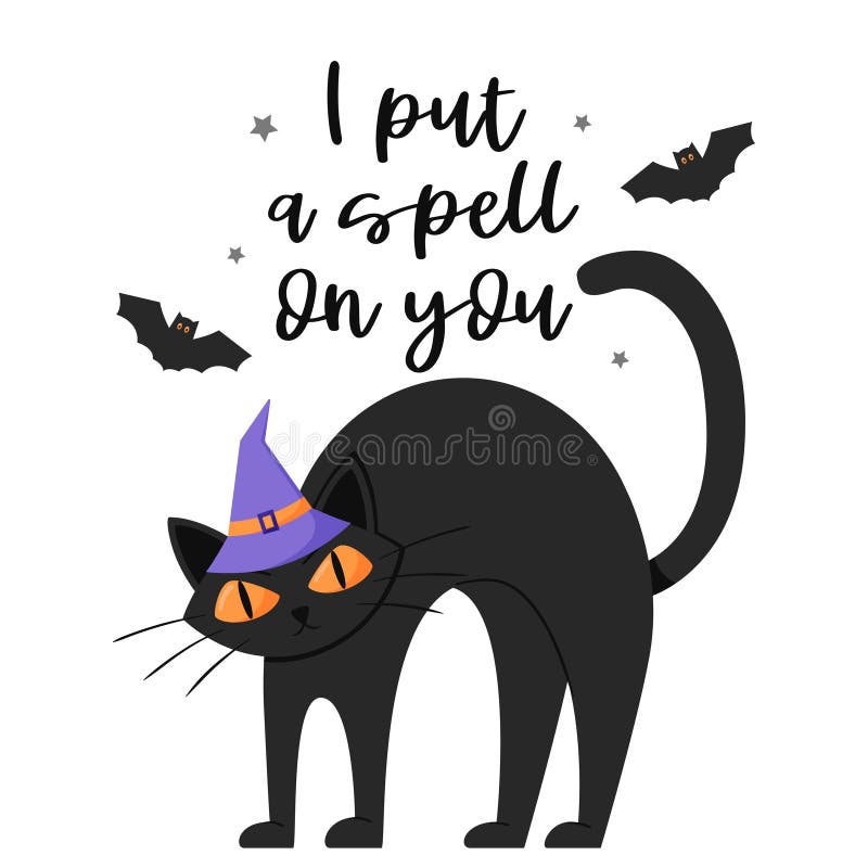 Black cat with arched back line and solid icon, halloween concept