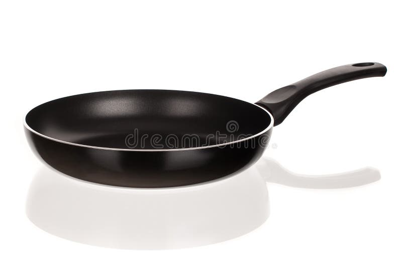 Black Frying Pan Isolated on White Stock Image Image of closeup, cook