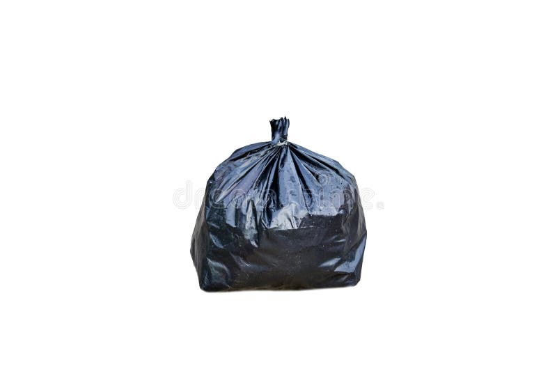 Black and Red Garbage Bags Infected Garbage Bag Stock Photo