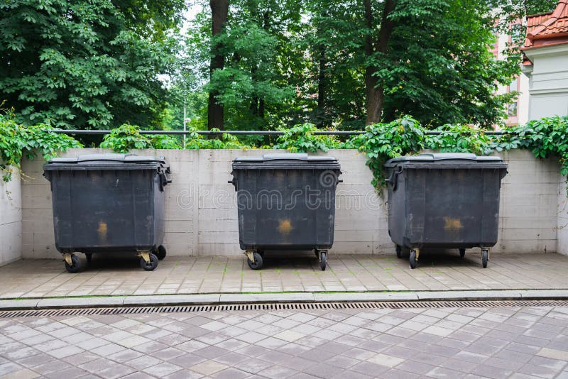 Garbage Containers in the Park Stock Photo Image of collect, dump
