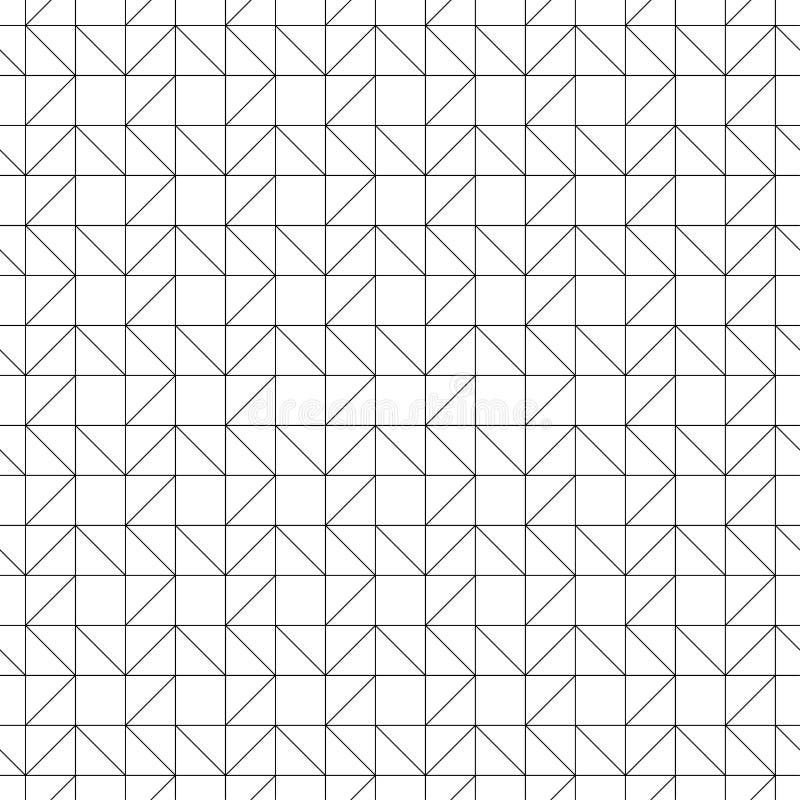 Black geometric seamless pattern on white background stock illustration